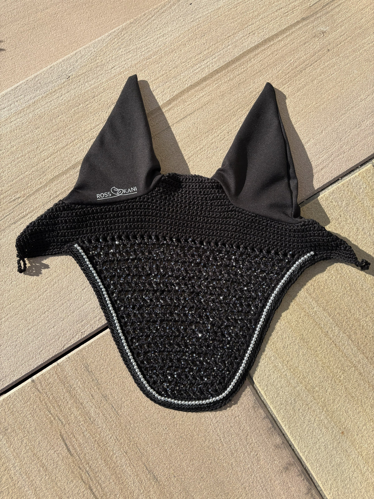 Ohrennetz Exclusiv rund Glitzer Perlenband