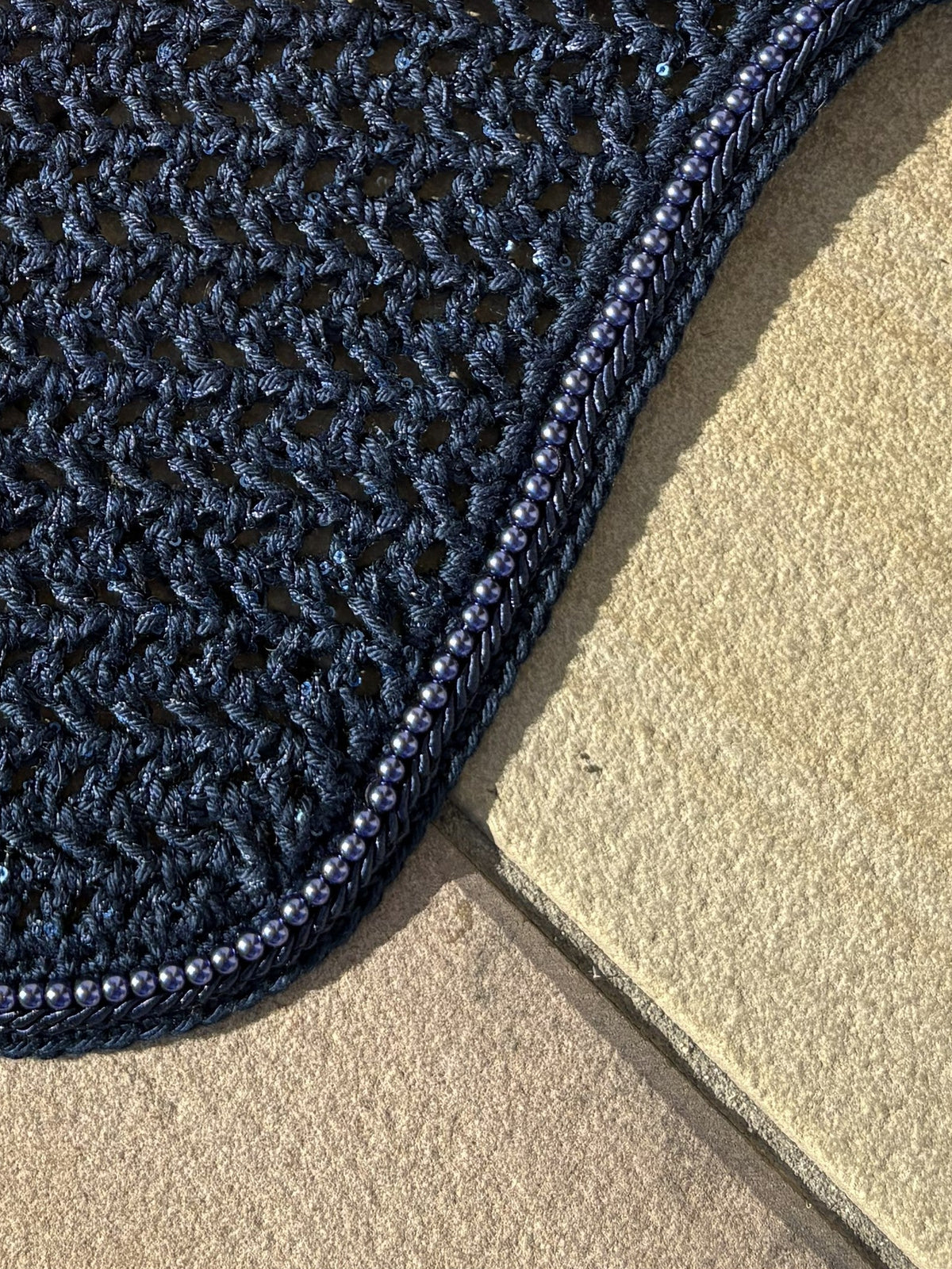 Ohrennetz Exclusiv rund Glitzer Perlenband