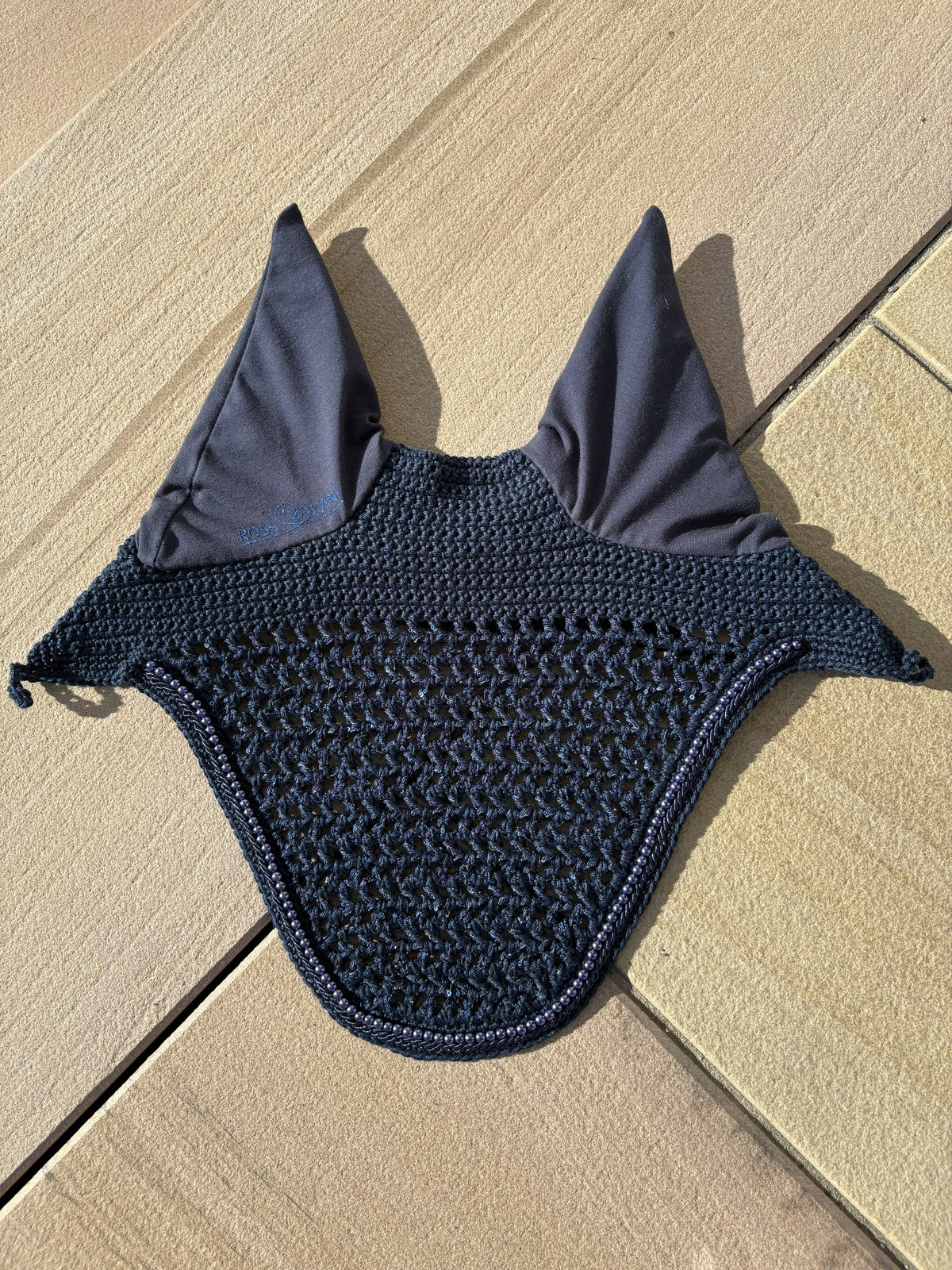 Ohrennetz Exclusiv rund Glitzer Perlenband