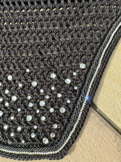 Ohrennetz Classic eckig Glitzersteine