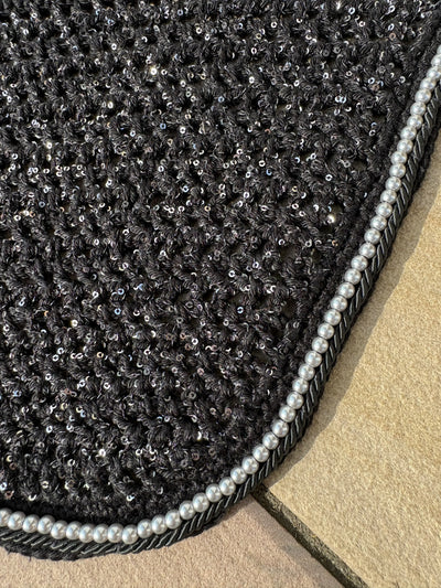 Ohrennetz Exclusiv rund Glitzer Perlenband