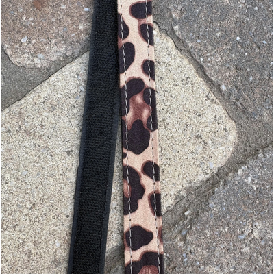 Austauschbares ROSS KANI Klettband mit beigem Leopardenmuster und schwarzem Klettverschluss